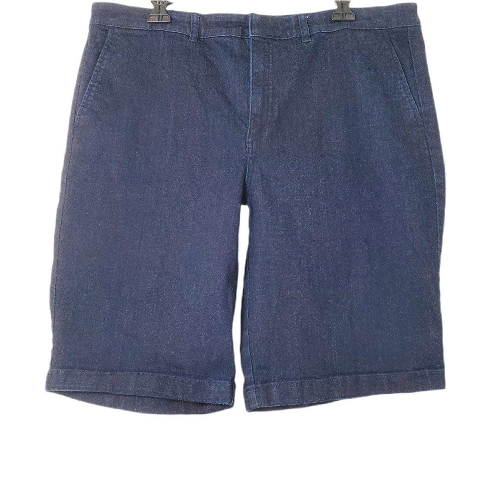 Lauren Ralph Lauren Dark Wash Stretch Denim Walking Short Cotton Bermuda Size 16